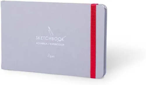 Alpen Cuaderno de bocetos de acuarela de arte, 48 páginas, tapa dura, 5,5 x 8,7 pulgadas, páginas lisas/en blanco, ACUARELA GRIS