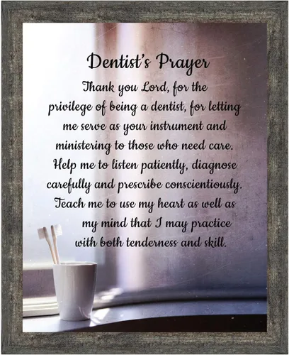 Miniatura 22 de Crossroads Home Décor Marco de fotos The Dentist Pray, cuadros de oficina dental, 7432BW