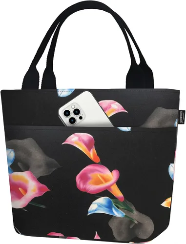 Miniatura 14 de Aosbos - Bolsas de almuerzo grandes para mujer, lonchera aislada, bolsa de mano fría suave Aosbos, organizador de alimentos para adultos, soporte D.