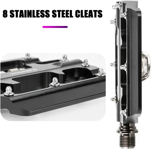 Miniatura 5 de Pedales de bicicleta de montaña Sistema SPD Dual Función CNC Aluminio Bicicletas Ampliar Pedales DU Cojinete Accesorios con tacos para Carretera MTB