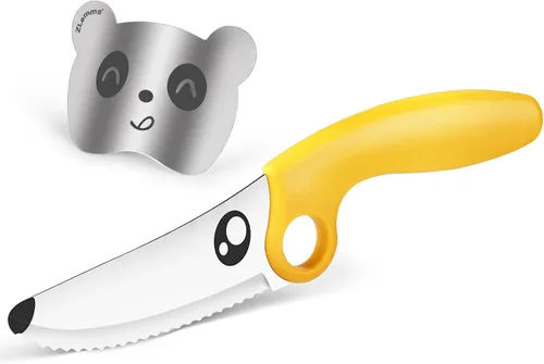 Miniatura 9 de Juego de cuchillos para niños para cocina real con anillo educativo, delantal ajustable y sombrero de chef, cuchillo de entrenamiento para niños