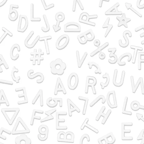 Miniatura 4 de Letras de tablero de cartas, 504 caracteres precortados (1 pulgada, blanco) con bandeja de clasificación, letras de tablero de fieltro 1 pulgada