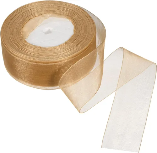 Miniatura 10 de PATIKIL Cinta de organza transparente de 1-37/64 pulgadas, 50 yardas, 1 rollo de tela decorativa de gasa para envolver regalos, manualidades, ramo