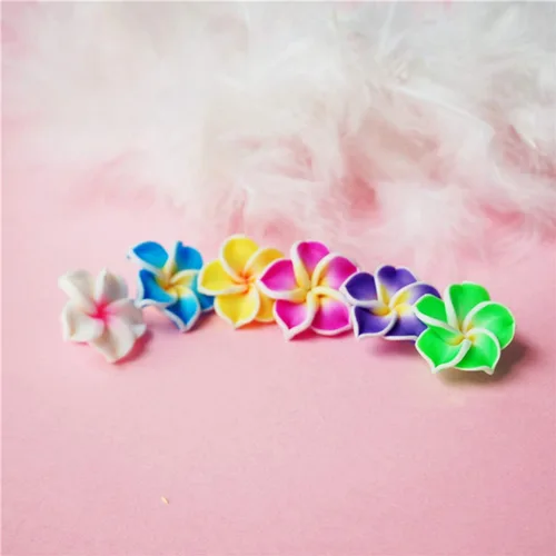 Miniatura 4 de Healifty Accesorios de girasol, 20 unidades, arcilla polimérica, espaciador de flores de plumeria, cuentas sueltas, abalorios florales para hacer