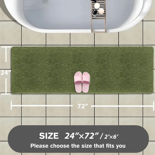 Miniatura 604 de Alfombra de baño pequeña de 12 x 18 pulgadas, lavable y absorbente, antideslizante, alfombra de baño de felpilla gruesa y suave para baño, ducha