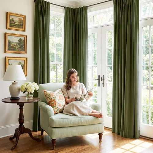 Miniatura 196 de StangH Cortinas de Terciopelo Verde Esmeralda de 96 Pulgadas - Cortinas Opacas de Terciopelo de Lujo Súper Suaves, Elegante Cobertura de Ventana