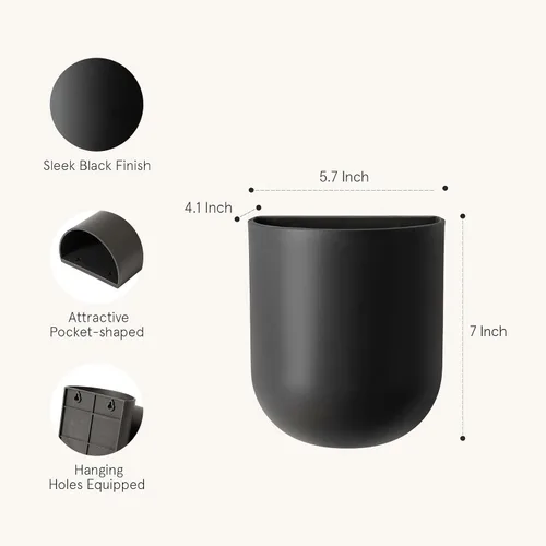 Miniatura 6 de La Jolie Maison Macetas colgantes de pared para plantas de interior, macetas colgantes para plantas de aire suculentas, juego de 2, 6 pulgadas