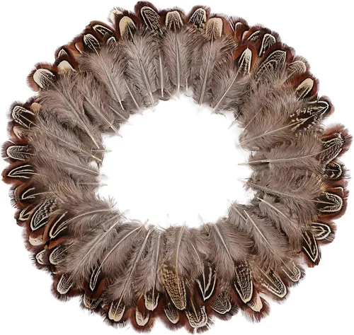 Miniatura 9 de FeelfunFeather 60 plumas de plumaje de faisán azul aguamarina de 2-3 pulgadas, plumas de plumaje naturales esponjosas moteadas para costura