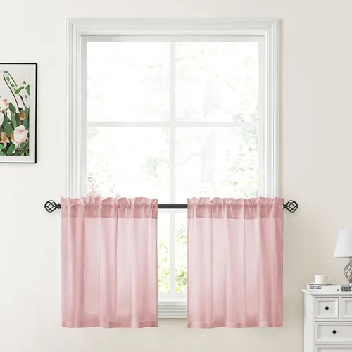 Miniatura 55 de HOMEIDEAS Cortinas Transparentes de Privacidad Blancas No Transparentes, 52 X 45 Pulgadas de Largo 2 Paneles Cortinas Transparentes Filtradoras