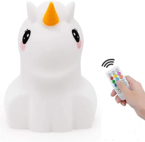 Miniatura 8 de Luz nocturna de alpaca para niños, lámpara de noche LED para habitación de los niños, luz de silicona suave recargable, brillo y colores ajustables