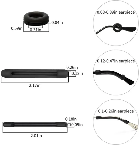 Miniatura 3 de 16 pares de ganchos para orejas de anteojos, soporte antideslizante para orejas, soporte para anteojos, topes para anteojos, puntas de patillas