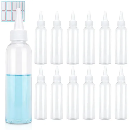 Miniatura 9 de TRENDBOX Aplicador de botellas de plástico transparente de 2 onzas con tapa superior giratoria sin BPA para aceites y líquidos para el cabello