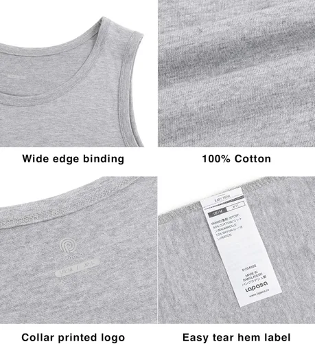 Miniatura 5 de LAPASA Camiseta sin mangas 100% algodón para hombre, ultra suave, sin mangas, cuello redondo, transpirable, camisetas básicas sólidas, chaleco de 4