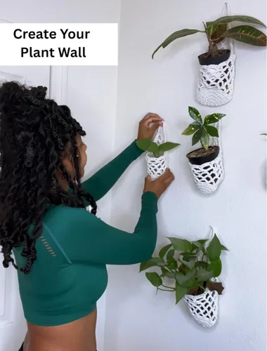 Miniatura 2 de Paquete de 2 Maceteros de Pared para Plantas de Interior, Colgador de Plantas de Macramé Macetero de Pared, Colgador de Plantas, Macetero Colgante