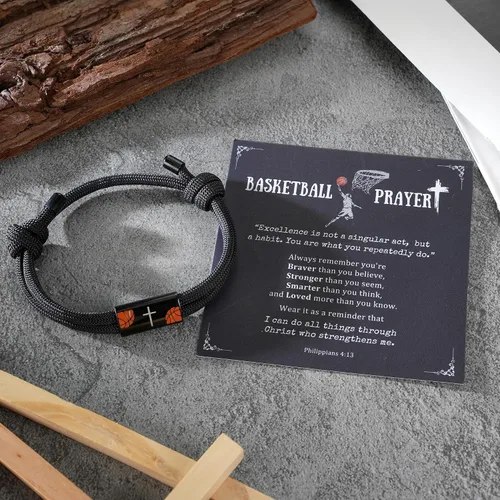Miniatura 3 de Pulsera de cruz para hombre como regalo para adolescentes, fútbol, béisbol, Joshua, 1 9, cruz de baloncesto, filipenses, accesorios 413 como relleno