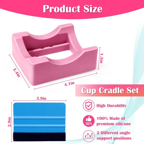 Miniatura 3 de Mity rain Cuna para vasos, base resistente para vaso con escobilla de fieltro para aplicar la calcomanía Vinly, mantén los vasos, tazas de café