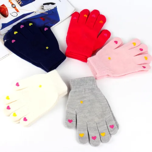 Miniatura 4 de Hicdaw 6 pares de guantes de invierno para niños, guantes de punto elásticos y cálidos para niños o niñas