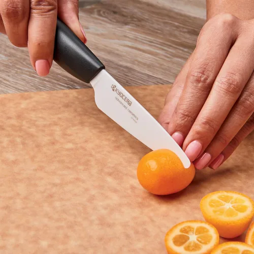 Miniatura 3 de Kyocera Advanced Series, cuchillo de pelar de cerámica, hoja blanca de 3 pulgadas, Negro