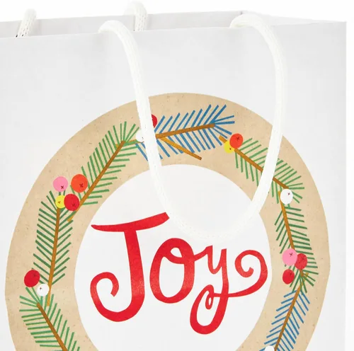 Miniatura 6 de Hallmark Bolsas de regalo navideñas (8 bolsas: 3 pequeñas de 6 pulgadas, 3 medianas de 9 pulgadas, 2 grandes de 13 pulgadas), papel kraft reciclable