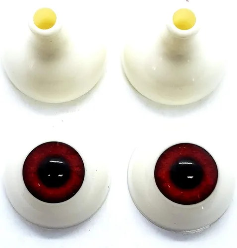 Miniatura 20 de Par de ojos realistas de acrílico redondo tamaño real para accesorios de Halloween, máscaras, muñecas o osos, 1.024 in (marrón claro)