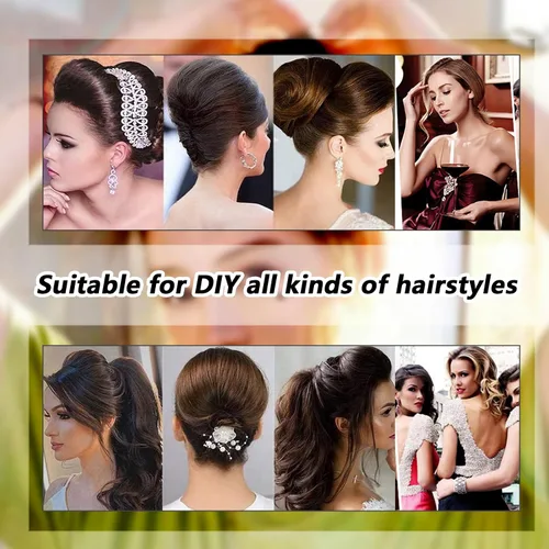 Miniatura 4 de 2 piezas encantadoras inserciones de volumen para el cabello, peine Do Beehive, herramienta para hacer moños, base para el cabello, accesorios