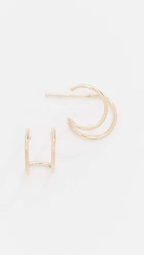 Miniatura 2 de Pendientes dobles de oro de 14 quilates para mujer
