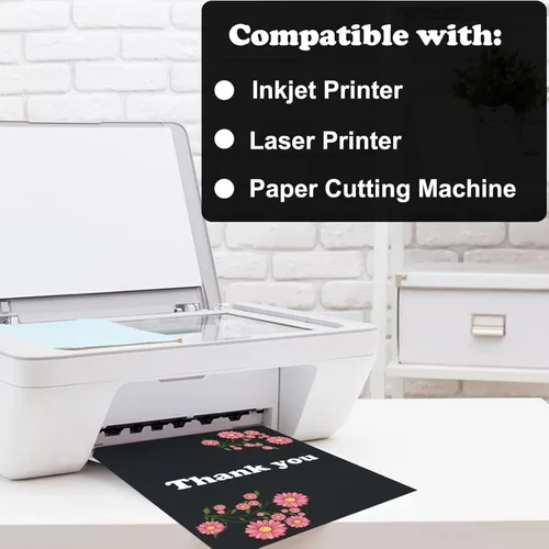 Miniatura 5 de 25 Hojas de Papel de Cartulina Negra 8.5 x 11 Pulgadas, 250 GSM/92 lb Papel de Cartulina Gruesa para Tarjetas DIY, Papel de Cartulina