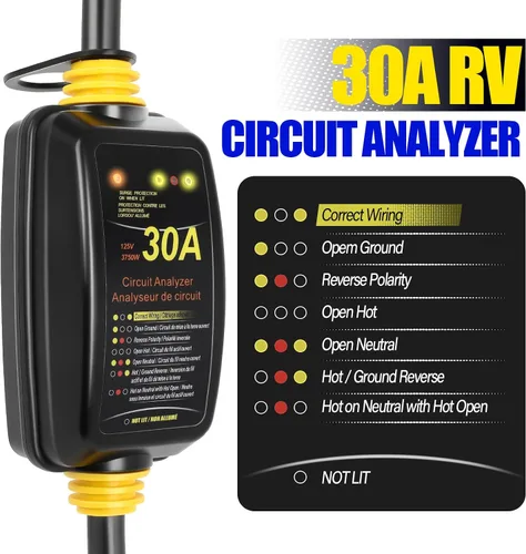 Miniatura 2 de FAHKNS Protector contra sobretensiones RV de 30 amperios, protector de potencia con protección contra sobretensiones de hasta 2100 julios
