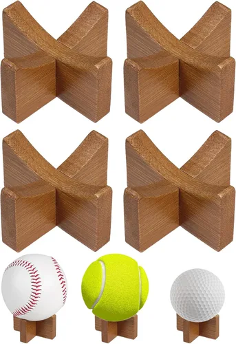 Soporte de pelota para exhibición, soporte de baloncesto, soporte de exhibición de fútbol, soporte de madera para almacenamiento de pelotas para