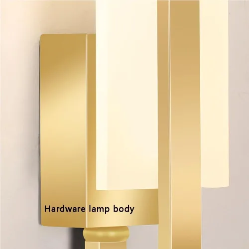 Miniatura 6 de Nordic - Luces de pared retro de metal con acabado de latón, 10 W, lámparas de tocador para interiores con pantalla acrílica, luces montadas