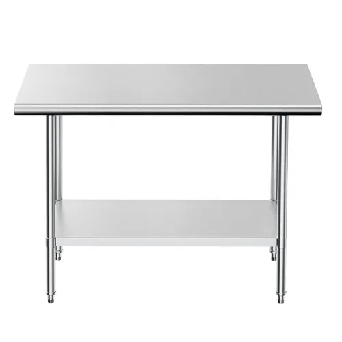 Miniatura 4 de Mesa de trabajo de acero inoxidable, mesa de trabajo comercial NSF con estante inferior y patas para restaurante, hogar y hotel, 24 pulgadas