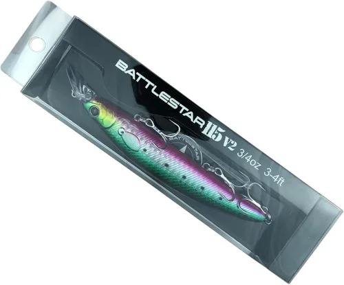 Battlestar 115 Jerkbait–Flotación Lenta, Lanzamiento Largo, Señuelo de Pesca de Acción Realista para Agua Salada y Agua Dulce – Ideal para Fletán,