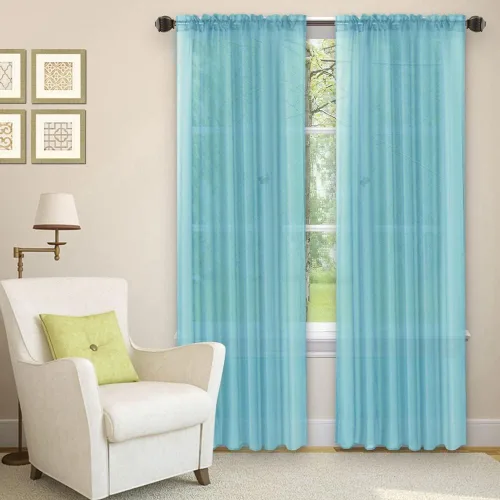 Miniatura 17 de Golden Linens LLC Juego de 2 paneles transparentes de color gris para ventana, bolsillo para barra, 54 pulgadas de ancho x 84 pulgadas de largo cada