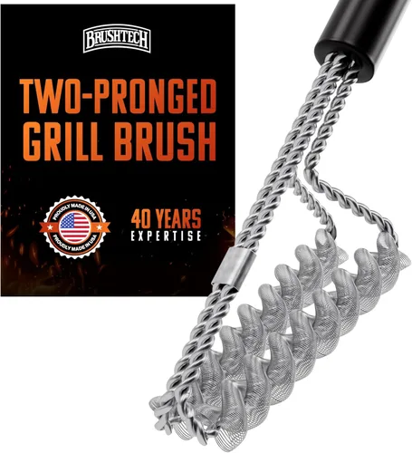 Miniatura 8 de Brushtech doble Helix Bristle última intervensión BBQ cepillo para polvo, 16 pulgadas