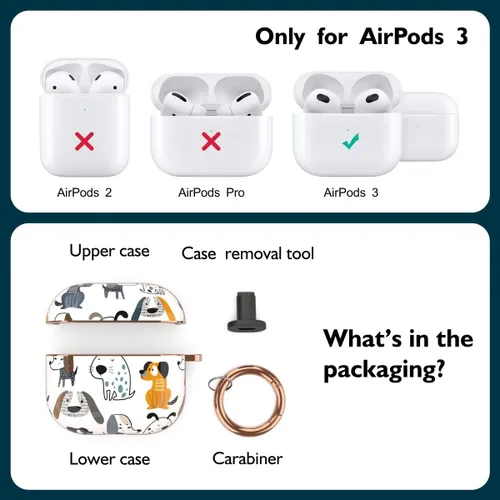 Miniatura 2 de TATOFY Funda para AirPods 3, AirPods 3 para mujer, funda rígida protectora Flora con mosquetón, LED visible, compatible con carga inalámbrica