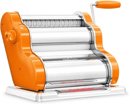 Miniatura 7 de PASTALINDA Máquina para hacer pasta Classic 200, rodillos de 7.9 in de ancho, 9 posiciones de grosor, 2 posiciones de corte, acero inoxidable