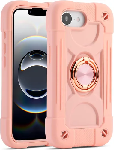 Miniatura 55 de MARKILL Funda compatible con iPhone 15 de 6.1 pulgadas con soporte integrado, [grado militar resistente de cuerpo completo] protección contra Rosa