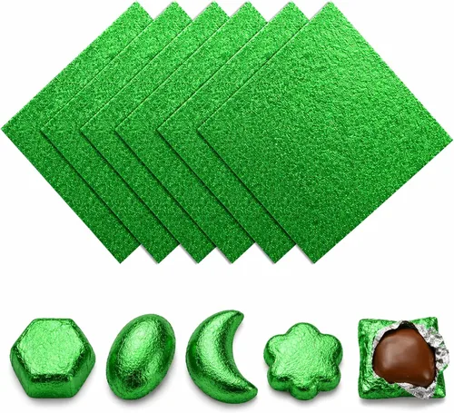 Miniatura 8 de 200 envoltorios cuadrados de papel de aluminio de papel de aluminio para decoración de envases de dulces (3.9 x 3.9 pulgadas) diseño de cáscara