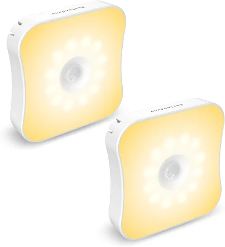 Miniatura 9 de Luces nocturnas rojas con sensor de movimiento, luces recargables con batería, luces rojas magnéticas para ayuda al sueño, baño, recámara, escalera