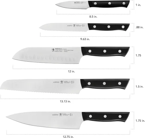Miniatura 3 de HENCKELS Dynamic Razor-Sharp - Juego de cuchillos de cocina de 5 piezas, diseño alemán informado por más de 100 años de maestría Acero inoxidable