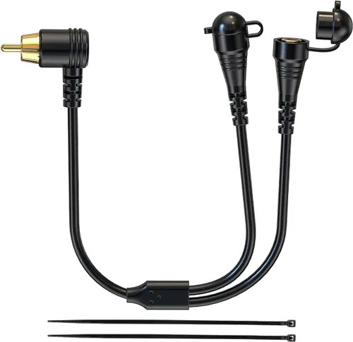 Mellbree Snowmobiles - Cable divisor en Y de RCA para casco, de 10 pulgadas con conector dorado para calentador y visera o para dos personas, con