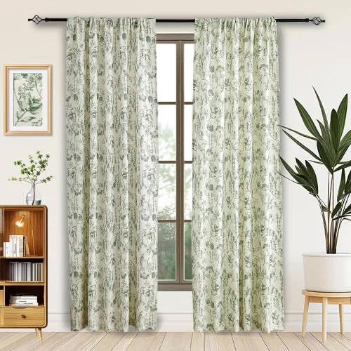 Miniatura 10 de Autum Dream - Cortinas opacas de felpilla para dormitorio, con pestaña trasera, bolsillo para barra, cortinas de granja con estampado floral