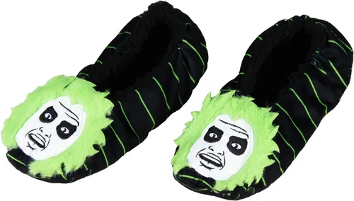 Bioworld Beetlejuice - Pantuflas de pelo 3D bordadas con suela antideslizante para mujeres y hombres, Escarabajo