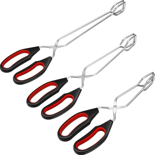Boao Paquete de 3 pinzas de acero inoxidable para cocinar, pinzas de alambre de cocina de 9 pulgadas, 11 pulgadas y 12 pulgadas, resistentes al
