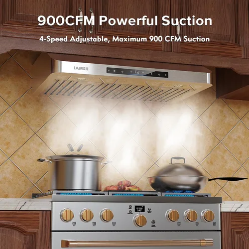 Miniatura 2 de Campana Extractora para Debajo del Clóset de 30 Pulgadas, Campana Extractora de Acero Inoxidable para Estufa de Cocina con Ventilador de Escape de 4