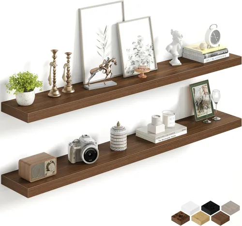 Miniatura 63 de Fun Memories Estantes flotantes de 16 pulgadas para pared, estantes de 8 pulgadas de profundidad para baño, dormitorio, cocina, montaje en pared