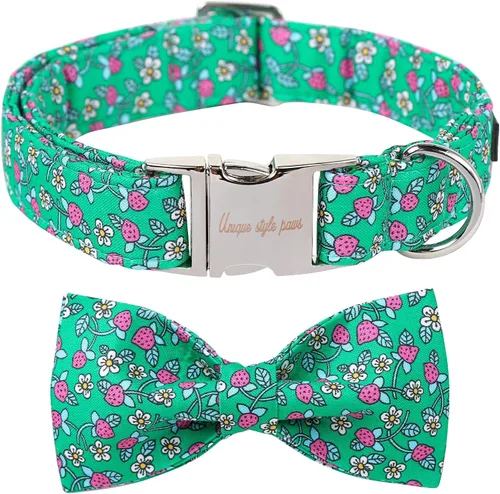 Miniatura 43 de Unique style paws Collar de perro para el día de San Valentín con lazo de flores, collar de cachorro de corazón azul, el mejor regalo para niños