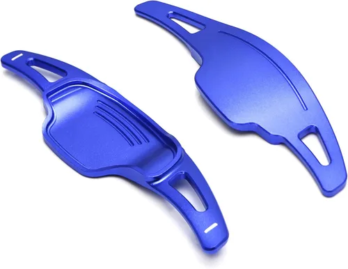 Miniatura 8 de iJDMTOY Extensiones de palanca de cambios de paleta de aluminio CNC azul más grandes compatibles con Chevy Camaro 2012-15, Cadillac CT6 XT5 2016-19