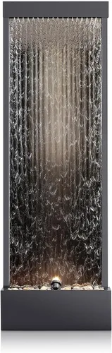 Miniatura 3 de Alpine Corporation MLT170S - Fuente de cascada para interiores y exteriores de 48 pulgadas con luz LED, moderna fuente de agua de pared negra