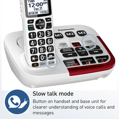 Miniatura 2 de Panasonic KX-TGM420W teléfono amplificado sin cables con máquina contestadora digital, 1 auricular, blanco, Blanco